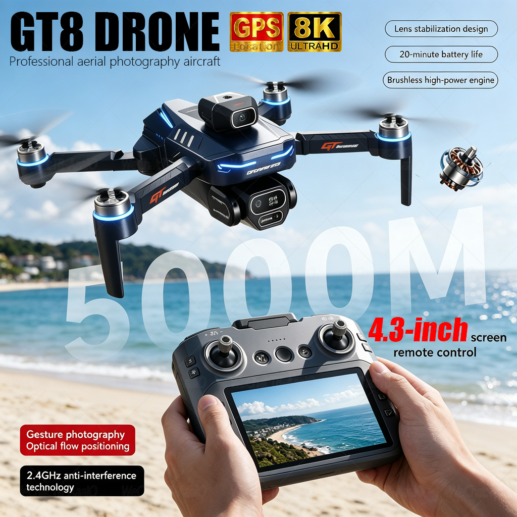 NOUVEAU Drone RC GT8 HD 4K Pro - Drone Multispectral avis et prix